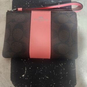 Coach Brown and Pink Wristlet